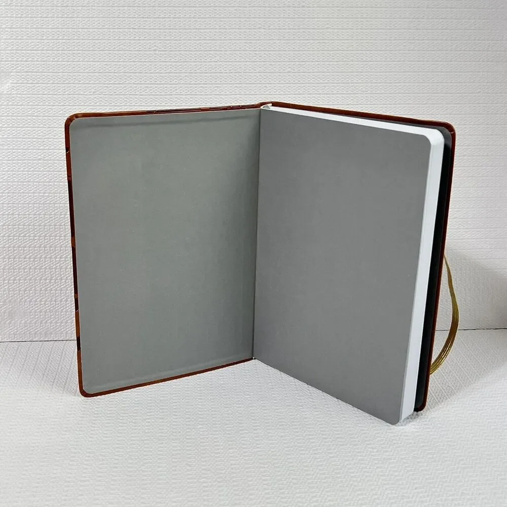 Eccolo TRAVEL Faux Leather Lined Hardcover Journal Notebook Brown Embossed